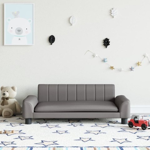 Sofa dla dzieci, szara, 90x53x30 cm, sztuczna skóra Lumarko!