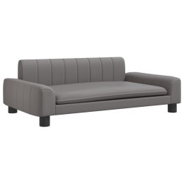 Sofa dla dzieci, szara, 90x53x30 cm, sztuczna skóra Lumarko!