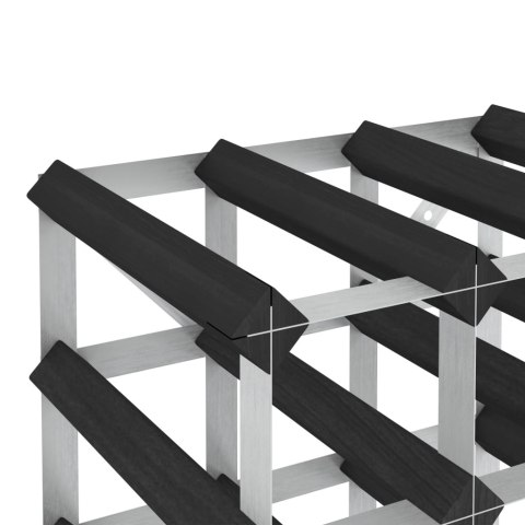 Stojak na 12 butelek wina, czarny, lite drewno sosnowe Lumarko!