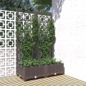 Donica ogrodowa z kratką, brązowa, 80x40x121,5 cm, PP Lumarko!