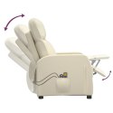 Elektryczny fotel masujący, kremowy, obity sztuczną skórą Lumarko!