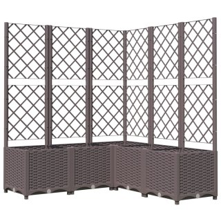 VidaXL Donica ogrodowa z kratką, brązowa, 120x120x136 cm, PP