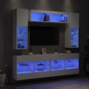 6-częściowy zestaw szafek TV z oświetleniem LED, biały Lumarko!