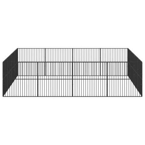 Kojec dla psa, 16 paneli, czarny, stal galwanizowana Lumarko!