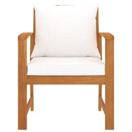 Krzesła ogrodowe, 2 szt., kremowe poduszki, drewno akacjowe Lumarko!