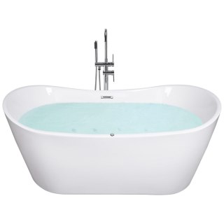 Wanna wolnostojąca LED z hydromasażem 168 x 80 cm biała ANTIGUA