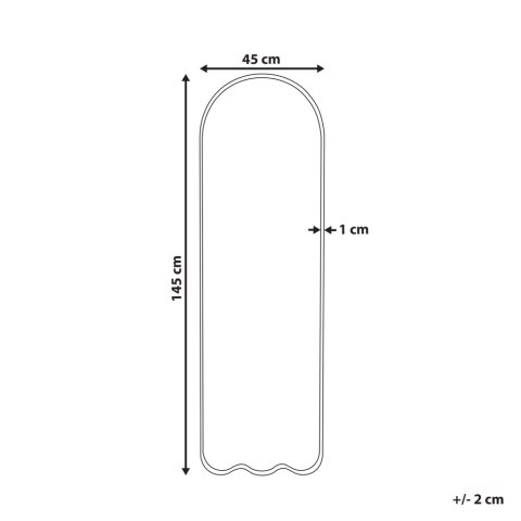 Metalowe lustro ścienne 45 x 145 cm białe BUSSY