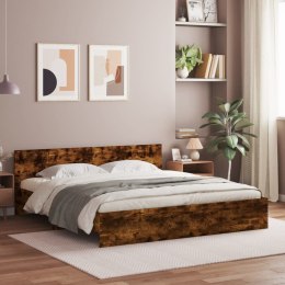 Rama łóżka z wezgłowiem, przydymiony dąb, 200x200 cm Lumarko!