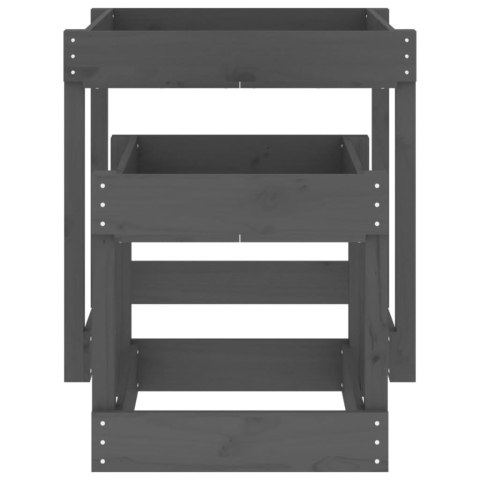 Stoliki piaskownice, 2 szt., szare, lite drewno sosnowe Lumarko!