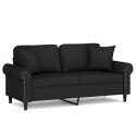 2-osobowa sofa z poduszkami, czarna, 140 cm, aksamit Lumarko!