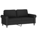 2-osobowa sofa z poduszkami, czarna, 140 cm, aksamit Lumarko!