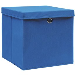 Pudełka z pokrywami, 4 szt., 28x28x28 cm, niebieskie Lumarko!