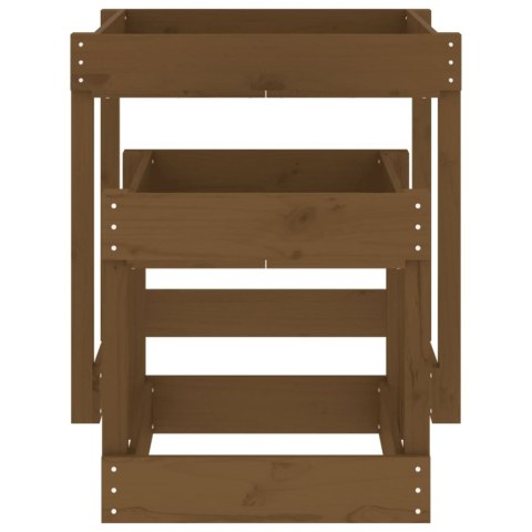 Stoliki piaskownice, 2 szt., miodowy brąz, lite drewno sosnowe Lumarko!