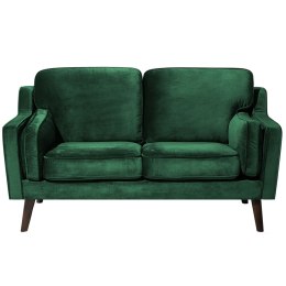 Sofa 2-osobowa welurowa zielona LOKKA Lumarko!