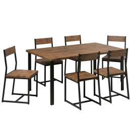 Zestaw do jadalni stół 6 krzeseł ciemne drewno z czarnym LAREDO Lumarko!