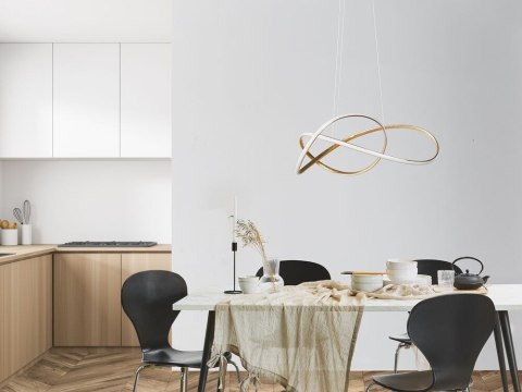 Lampa wisząca LED metalowa złota TUMEN