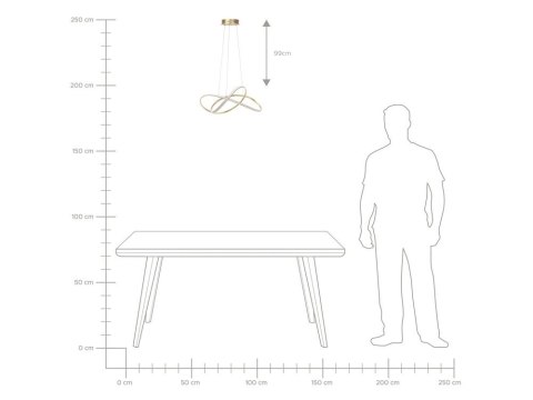 Lampa wisząca LED metalowa złota TUMEN