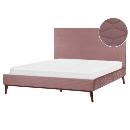 Łóżko welurowe 160 x 200 cm różowe BAYONNE Lumarko!