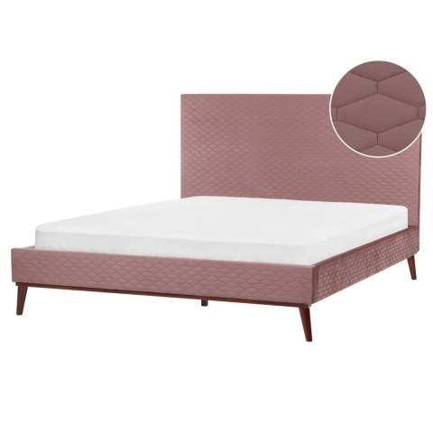 Łóżko welurowe 160 x 200 cm różowe BAYONNE Lumarko!