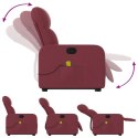 Podnoszony fotel masujący, rozkładany, bordowy, obity tkaniną Lumarko!
