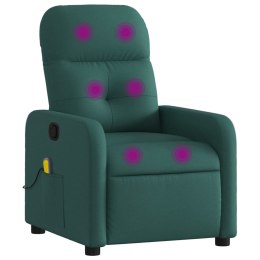 Rozkładany fotel masujący, ciemnozielony, obity tkaniną Lumarko!