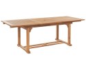 Zestaw ogrodowy drewno akacjowe stół i 6 krzeseł z poduszkami beżowymi JAVA Lumarko!