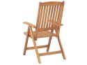 Zestaw ogrodowy drewno akacjowe stół i 6 krzeseł z poduszkami niebieskimi JAVA Lumarko!