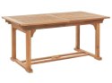 Zestaw ogrodowy drewno akacjowe stół i 6 krzeseł z poduszkami niebieskimi JAVA Lumarko!