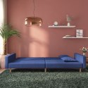 2-osobowa kanapa, 2 poduszki, niebieska, tapicerowana tkaniną Lumarko!