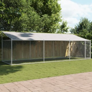 Klatka dla psa, z dachem i drzwiami, szara, 6x2x2 m, stal Lumarko!