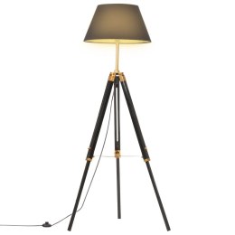 Lampa podłogowa na trójnogu, czarno-złota, drewno, 141 cm Lumarko!