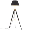 Lampa podłogowa na trójnogu, czarno-złota, drewno, 141 cm Lumarko!
