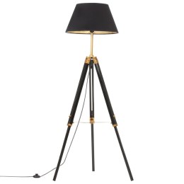 Lampa podłogowa na trójnogu, czarno-złota, drewno, 141 cm Lumarko!