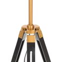 Lampa podłogowa na trójnogu, czarno-złota, drewno, 141 cm Lumarko!