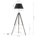 Lampa podłogowa na trójnogu, czarno-złota, drewno, 141 cm Lumarko!