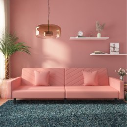 2-osobowa kanapa, 2 poduszki, różowa, aksamitna Lumarko!