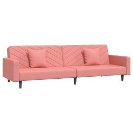 2-osobowa kanapa, 2 poduszki, różowa, aksamitna Lumarko!