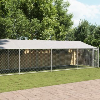 Klatka dla psa, z dachem i drzwiami, szara, 12x2x2 m, stal Lumarko!