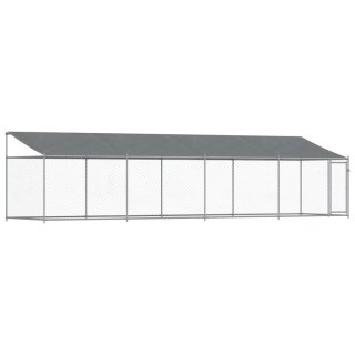 Klatka dla psa, z dachem i drzwiami, szara, 8x2x2 m, stal Lumarko!