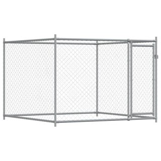 Klatka dla psa, z drzwiami, szara, 2x2x1,5 m, stal Lumarko!