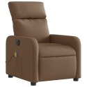 Rozkładany fotel masujący, elektryczny, brązowy, tkanina Lumarko!