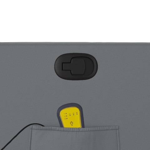 Rozkładany fotel masujący, szary, obity sztuczną skórą Lumarko!