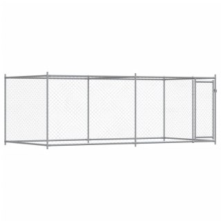 Klatka dla psa, z drzwiami, szara, 4x2x1,5 m, stal Lumarko!