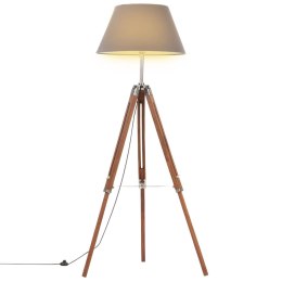 Lampa podłogowa na trójnogu, brązowo-szara, tek, 141 cm Lumarko!