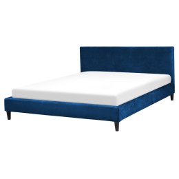 Łóżko welurowe 160 x 200 cm niebieskie FITOU Lumarko!