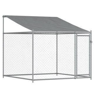Klatka dla psa, z dachem i drzwiami, szara, 2x2x2 m, stal Lumarko!