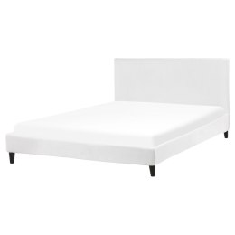 Łóżko welurowe 160 x 200 cm białe FITOU Lumarko!