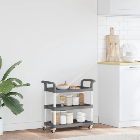 3-poziomowy wózek, szary, 77x34x72 cm, aluminium Lumarko!