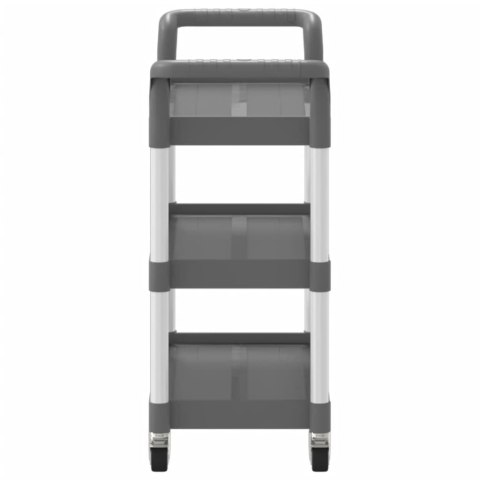 3-poziomowy wózek, szary, 77x34x72 cm, aluminium Lumarko!