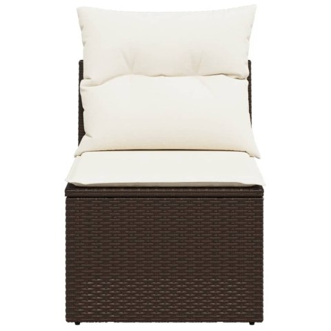 Moduł sofy bez podłokietników, z poduszkami, brązowy Lumarko!